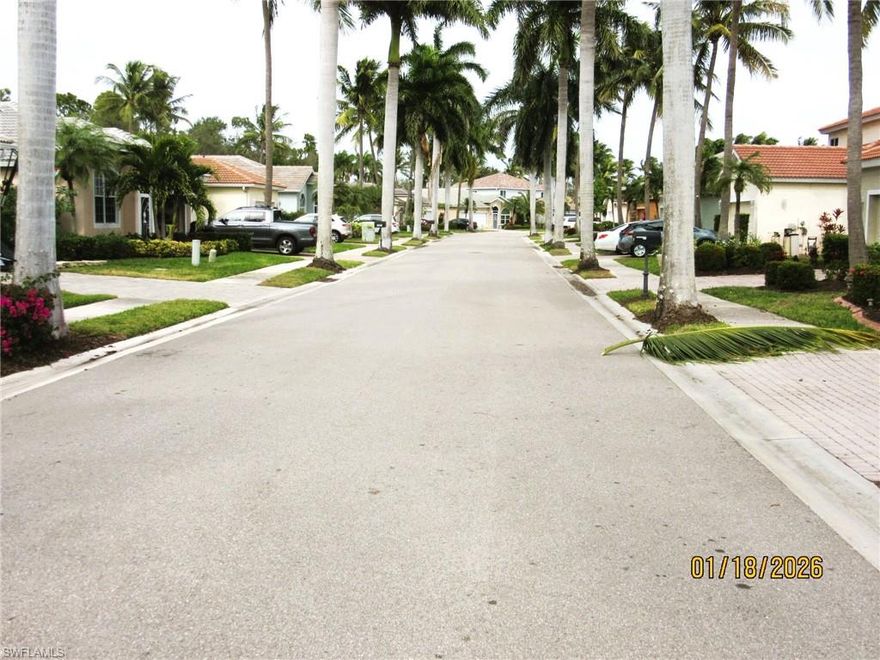 Spacious two-story home located in the highly desirable, gated community of Reflection Lakes in Fort Myers. This well-situated residence offers serene lake views from the screened rear lanai, ideal for relaxing or entertaining. Features include a tile roof, indoor laundry room, den, and a dedicated home office providing flexible living space. Mature landscaping enhances curb appeal and privacy. Reflection Lakes offers an impressive array of amenities including a community pool, clubhouse, park, basketball courts, tennis courts, pickleball, and scenic sidewalks throughout. Palm-lined streets with stately royal palms create a beautiful setting. Conveniently located near shopping, dining, schools, and major roadways.