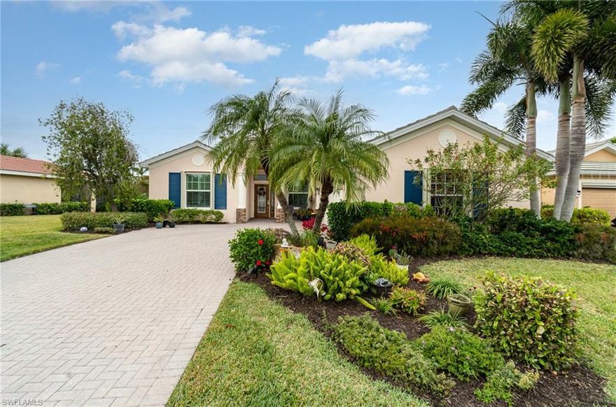 Large Open-Concept Pool Home at an Affordable Price boasting views of the first hole of Magnolia Landing golf course.  Packed with features you will love this stunning Move-In Ready 3-bed, 2.5-bath home with an oversized side-load garage!   Situated on a spacious 60' lot with an expansive driveway, this home features a functional floor plan, an updated kitchen featuring granite countertops with built-in outlets, stainless steel appliances (most replaced in 2020), a large pantry and a tasteful neutral color palette.   Additional features include crown molding in the main living area & plantation shutters throughout. Enjoy the convenience of a large single level kitchen peninsula with prep station overlooking a cozy eat-in breakfast nook with a charming fishbowl window.   The open concept space provides a seamless flow from the kitchen & breakfast nook into the family room with sliders to the lanai.   The bright and inviting great room features large sliders that bathe the space in natural light, with a dining area nearby for effortless entertaining.   The owner’s suite is a private retreat, featuring sliders that open to the pool, two large walk-in closets customized by California Closets, and a luxurious ensuite with double sinks, a makeup vanity, a spacious tile walk-in shower, and a linen closet.    A well-appointed guest bedroom offers comfort and privacy with a large closet and ensuite, while the third bedroom, currently used as an office, includes a walk-in closet and has a nearby half bath. With bedrooms located in different wings of the home, everyone enjoys ultimate privacy.    For added peace of mind, the home is equipped with storm protection, including roll-down shutters on the lanai and accordion shutters on the windows. It also features a 3-zone surround sound system, ensuring modern convenience and entertainment options.   Located on a peaceful street with little traffic, you’ll love the serenity and appreciate the friendly neighbors. Nestled in the vibrant, gated, golf community of Magnolia Landing, this home offers a welcoming atmosphere, a variety of sports, daily social events, and a wide array of amenities.    This is more than a house—it’s a place to call home! Don’t miss your chance to own this extraordinary property.