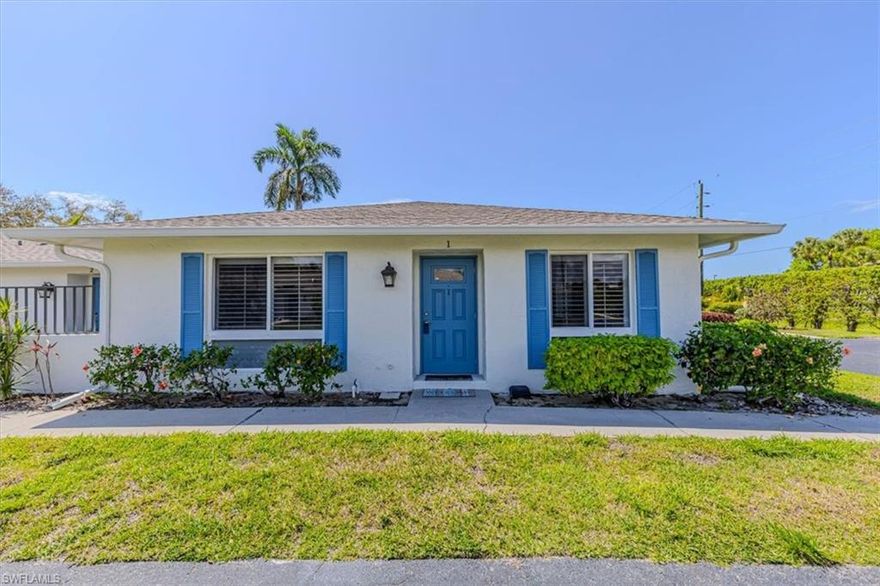 Welcome to this charming villa near the Heart of Naples, tucked away in a quite serene setting.  This beautifully renovated home features a stunning open concept kitchen with designer Cafe appliances, quartz countertops, soft close cabinetry and an expansive kitchen island, perfect for entertaining.  Luxury vinyl plank flooring, neutral paint and plantation shutters throughout.  AC replaced 2025, hot water heater 2022, washer and dryer 2023, kitchen appliances 2023.  Relax while enjoying your morning coffee on the lanai with a peaceful garden view.  Engage in an active lifestyle with 2 Gordon Lewis golf courses, nine pools, pickleball, tennis, bocce ball, the on-site restaurant and clubhouse.  All conveniently located just minutes from downtown Naples, iconic 5th Avenue fining dining, boutique shopping and pristine white sand beaches. One photo has been virtually staged, AI generated or rendered.