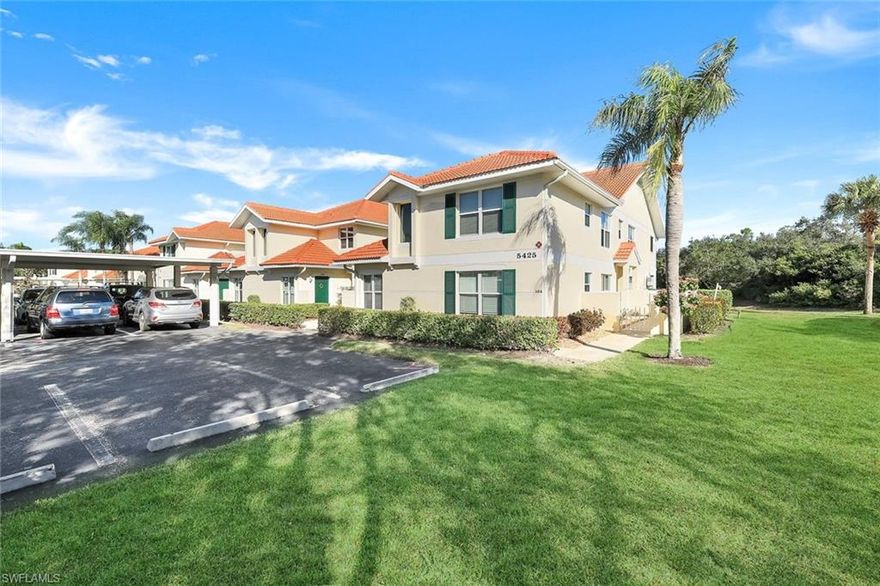 Nestled in a premier North Naples gated community offering a rich array of amenities including bocce and tennis courts, a fishing pier, fitness room, bike & jogging path and a playground, this condo ensures an active and engaging lifestyle and offers a gorgeous lake view. You are also steps away from the local resident pool, guest parking & grills. The clubhouse, featuring a pool and hot tub, serves as a hub for relaxation and social gatherings. Step inside to discover a light and bright interior with 2 bedrooms, 2 bathrooms and a spacious kitchen that opens up into the living area and is perfect for entertaining family and friends. This home is being offered furnished and can be yours for season! You can also have peace of mind knowing this home has impact resistant windows and sliding glass doors, it also offers one covered parking space and one guest space. The serene lake view from your rear lanai provides a tranquil backdrop for outdoor enjoyment. Positioned only moments away from exquisite shopping, dining, and Naples' renowned white sand beaches, this residence combines the best of coastal living with great amenities. Embrace the perfect blend of style, convenience, and leisure. Sold with a 1 year home warranty for the new buyer at closing.