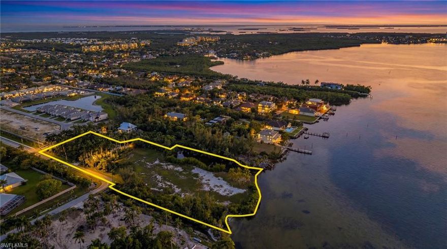 This is the perfect parcel of land offering multiple options. Property is zoned RS-1 and offers 300 ft on the Caloosahatchee river with private gated access. Option 1: Build an exclusive Riverfront Estate sitting on 4.3 acres with a "safe harbor" tidal basin. A "TRUE" boater's paradise waiting for you with direct Caloosahatchee river frontage. Option 2:  Build 8 spectacular homes - all permitting is in place and ready to develop. All the work has been done for you, don't miss this opportunity. This parcel has everything to suit your needs. Enjoy Gulf access and breathtaking views! This won't last long, it's located in the sought after Iona/McGregor corridor and is close to the islands, beaches, shopping and great restaurants.