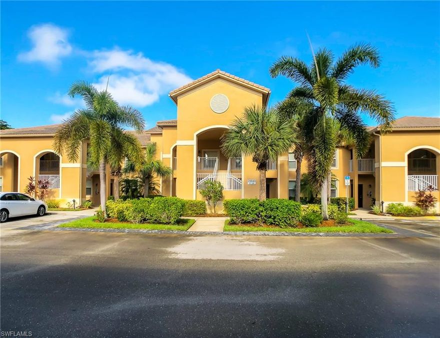C.16486 - Tucked in the pristine lake, this ground floor condominium home offers the best location for quick trips to the beach or shopping. The Bella Terra gated community is an award-winning design and features a resort setting; pool, spa, fitness, business center, clubhouse…more.  This exquisite residence is 1,200+ total sq. ft. and is pet friendly. It boasts a large living area with dining, bright white eat in kitchen with stainless appliances, brand new designer plank tile in the main rooms, 2 large bdrms, 2 baths, high ceilings with crown moldings, window treatments, closet systems, and new fans/lights. This home has it all for you and this picturesque, private setting will capture you.  See it, walk it, feel it, and envision living this SW Florida life style.  Low maintenance, low utilities costs and very low cost per square foot, makes this home qualified as a “Best Value Home”.  The Gulf of Mexico beaches, airport, golf clubs, restaurants, entertainment, and shopping all less than 30 minutes away.