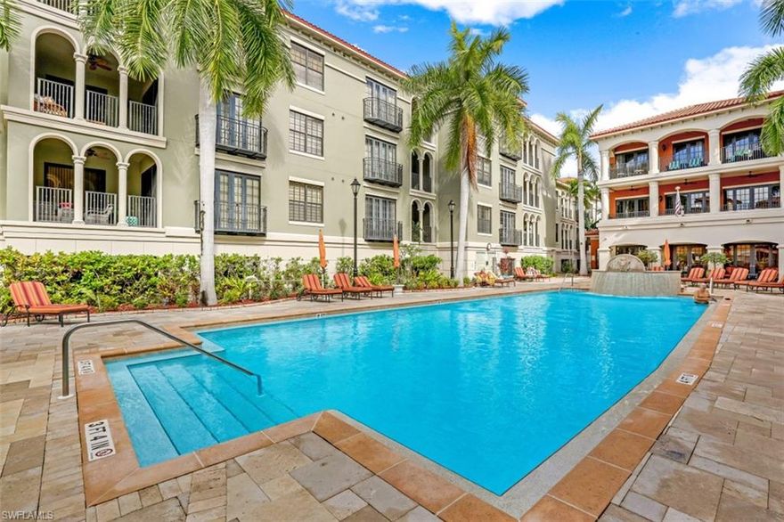 MOVE IN READY CONDO- Being sold TURNKEY! This resort-style condo features 2BR, 2BA w/a covered parking space & over 1500 sq ft of living. This unit has been meticulously maintained w/8ft doors & 10ft ceilings. Upgrades include: Tile flooring throughout, crown molding, newer washer & range, impact windows & doors throughout & the AC pump was replaced in 2016. Kitchen features granite countertops, wood cabinets, SS appliances & a double sink. Owners suite has a LARGE walk-in closet w/built-ins, sliding doors to the courtyard  & a spacious bathroom w/dual sinks, granite countertops, large tub & a tiled shower. Outdoor living area includes a covered patio & a large courtyard. The Residences at Coconut Point is an amenity rich resort-style community w/a large pool, hot tub, exercise room & more! Walk to the most desirable restaurants & shops in Coconut Point mall. Ideal location with quick access to shopping, dining, places of worship, Bonita & Naples, I-75, beaches & RSW International Airport. Call to schedule your private showing today!