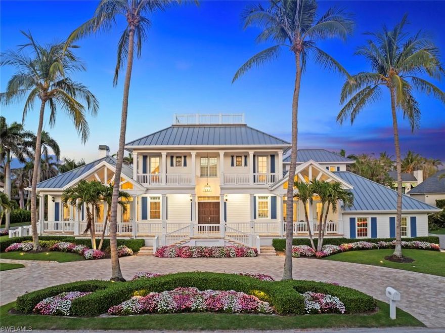 Discover an extraordinary opportunity, a Grand Family Retreat in the Heart of Naples with an unmatched location and irreplaceable corner,
oversized lot! Seamlessly blending elegance with the comfort of modern living, this five bedroom plus den residence is a warm and welcoming
haven, that exudes both timeless charm and contemporary luxury. From the moment you step into the impressive foyer, you’ll sense the home’s
inviting spirit. Rich wood flooring, a coastal fireplace, and bright natural lighting all set the tone for refined yet relaxed living, perfect for both
quiet family evenings and lively gatherings with friends. At the heart of the home lies an elegant family room and kitchen with its vaulted
ceiling, abundance of cabinetry and integrated appliances with gas range, making family breakfasts or weekend entertaining a delight. This airy
oasis invites you to linger over meals while enjoying soothing views of the private outdoor swimming pool surrounded by lush greenery.
Meticulously maintained throughout, and a brand-new roof, skylights and gutters installed as of the end of 2024 as well as freshly painted.
Whether you are looking to relax, work, study or more, a comfortable study/TV room offers a peaceful retreat, ideal for balancing productivity
and relaxation. Additional amenities like the front porch to watch the sunsets elevate everyday living and roof top to watch the world go by.
Ground floor primary suite features a fully fitted dressing room and large ensuite bathroom, a soothing sanctuary at day’s end. A further
generous first floor guest suite overlooks an enchanting garden courtyard. Venture upstairs to discover three further double bedrooms, all with
ensuite bathrooms and balconies. This remarkable home, steps from the beach and a short walk to Third Street Shops and Dining is an
invitation to create cherished memories in a setting that embodies Naples most appealing qualities: heritage, community, and effortless access
to both the Gulf Coast and the city. Embrace a lifestyle that celebrates the best of Naples charm and urban sophistication—all in one exceptional
family residence.