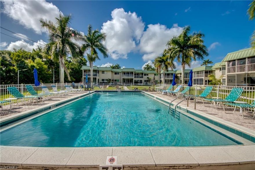 This community has one of the lowest HOA fee's in the area with a quick drive to Sanibel and Fort Myers Beach.  Pet friendly, updated 2 BR/2BA second floor condo in the well-maintained Chateau Le Beau Condominium community with mature landscaping and convenient access to shopping, dining and medical facilities. Ideal for year-round living, seasonal use or investment purposes. This light and bright unit features an open living and dining area, functional kitchen with ample cabinet space, and a screened lanai perfect for enjoying the Florida weather. The primary suite includes a private bath and generous closet space, while the second bedroom and full bath provide comfort for guests or a home office.
