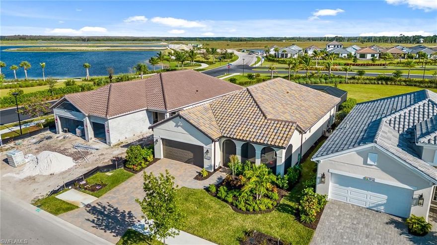 We are thrilled to present this Brand New Stunning Starlight model 3-bedroom plus den, 2.5-bathroom Pool home located in the highly sought-after Community of Skysail. This meticulously crafted, smart-home was completed in 2023. Spanning over 2,233 sq ft, this home boasts an Open Concept floor plan that seamlessly connects the Great room, Dining area, and Kitchen to the outdoor area with sliders that pocket for maximum viewing pleasure. The Kitchen is a Chef's dream… featuring upgrades such as Quartz countertops, Natural stone backsplash, and Stainless-steel appliances. The walk-in Pantry adds a layer of convenience and practicality. The tray ceilings add a touch of elegance, enhancing the upscale atmosphere throughout. The entry with a front screened-in porch provides a warm welcome. There are Impact windows and doors throughout the home to provide peace of mind and added security. The laundry room and two-car garage add both functionality and convenience. This home is nestled in a community that offers natural gas and state-of-the-art amenities, including fitness center, lap pool, community pool, dog park, lake house, kayak launch, tennis, and more, this property boasts low fees and a fabulous location. Despite the challenge of new developments and other new homes in the area, this home stands out with Price…Location… Quality… Numerous Upgrades… Neutral Exquisite selections and a Beautiful Pool. You could not ask for more!