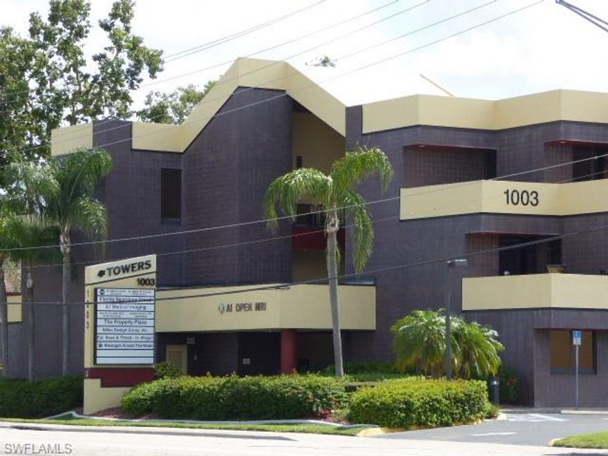 Fantastic high visibility property on Del Prado Blvd near Cape Coral hospital.  Mixed medical/professional in this three story building.  This corner suite is on the second floor and is beautifully finished with tile pergola floors and has a bonus accessible balcony.  The suite features private waiting area, reception and four private offices.  There is a kitchenette and private bathrooms.  It is ideally located on Del Prado blvd Lee Memorial Cape Coral Hospital