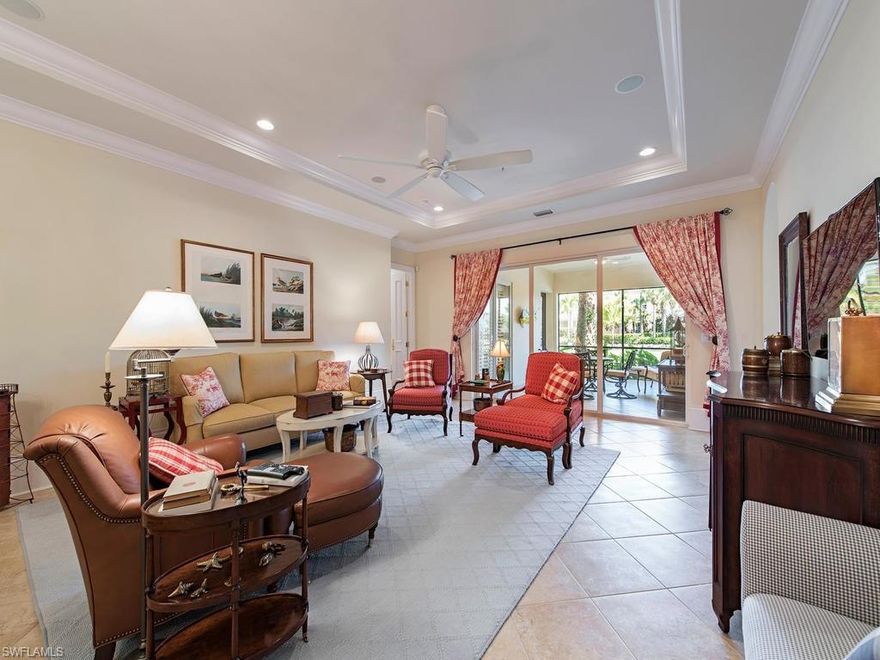 C.16108 - This uniquely private first floor coach home with tranquil water views is located within the Grey Oaks neighborhood of Traditions.  Relax on your expansive lanai and immerse yourself in the lifestyle that is Grey Oaks.  The build quality of this home is complimented with 12” baseboard, tray ceilings and crown molding throughout.  The master bedroom, as well as the two guest bedrooms have been upgraded with hardwood flooring. The gourmet kitchen includes custom cabinetry, stainless steel appliances, granite countertops and natural gas. The air-conditioned garage provides additional temperature-controlled storage year-round. Grey Oaks, with its three championship golf courses and best-in-class sport amenities has been ranked by Travel and Leisure as one of the top 100 golf communities in America.  This home is offered with the ability to purchase a full golf membership from the club rather than being placed on the golf membership wait list.  Whether you’re looking for a year-round home or a winter retreat…Grey Oaks offers an experience second to none.