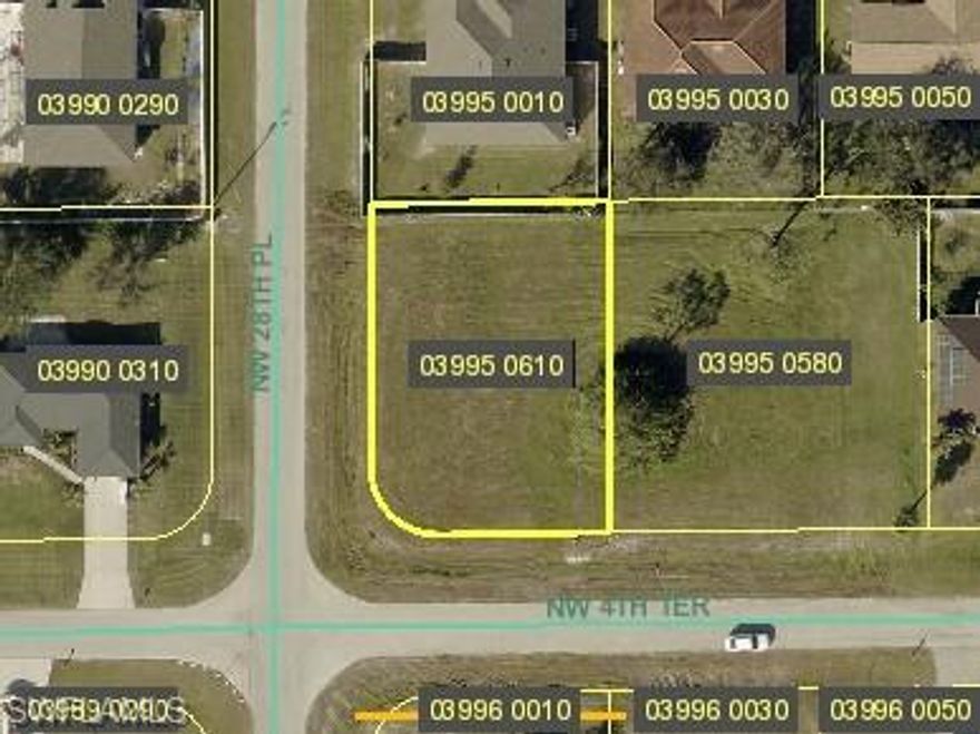Oversized corner residential lot in rapidly growing NW Cape Coral. This approximately 0.26-acre homesite is located in an area of new construction and offers excellent potential for builders, investors, or homeowners.

The lot is clean with minimal clearing required and no known environmental restrictions such as, owls, tortoises, or eagle nests.

Located near Burnt Store Road. shopping, and schools, with easy access to major roads.