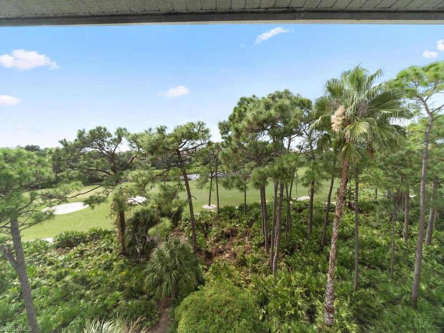 C.15267 - Enjoy panoramic views of the lake, golf course and preserve from this fifth-floor end unit with no one above. Wrap around lanai with southwestern exposure offering access from the living room, kitchen eating area and master bedroom. Storm shutters. Flexible floor plan. Under building parking garage and bike storage. Keyed entry building with elevator access. Neighborhood clubhouse, pool, spa and grills. Numerous community amenities including a private beach park, canoe and kayaking park, tennis courts, pickleball courts, bocce courts and miles of biking and hiking trails. Full service marina plus a restaurant are available to all residents. Private memberships at the Club. Bonita Bay is located just west of 41 close to shopping and dining.