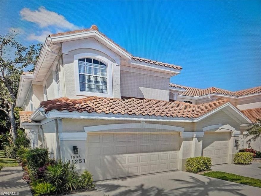 Nestled in coveted Tamarind Cay Subdivision of Gulf Harbour Community, remarkable 2nd-floor End Unit Coach Home offers the best of Florida living! With 2 Bedrooms/2 Baths, Large Balcony, Laundry Rm, & 2-car Attached Garage & EXPANSIVE PRIVATE VIEW OF LAKE. This 1,934 square foot Home is the perfect retreat for family/friends. Step inside to discover outstanding floor plan & furnished turnkey luxury residence. The expansive Living Room & adjacent Family Room, both connected to the Kitchen, flow onto screened Balcony. The large Lanai faces Southwest revealing breathtaking views of the large tranquil lake, community pool & spectacular sunsets. Primary Master Suite's Bedroom has its own private access for Balcony & features updated crown moldings, baseboards, plus 2 spacious closets. The Primary Bath has a relaxing soaking tub, dual sinks, designer cabinetry, granite counters, & large glass-enclosed shower. Located away from the Primary Suite & Living Areas, generously sized Guest Bedroom bathed in natural light, comfortably furnished, & share a convenient Jack & Jill Bathroom, each with their respective private vanity areas. The Kitchen features stainless appliances, breakfast bar, designer backsplashes, lots of storage cabinetry, plus desk area. Remarkable highlights include rich wood flooring in the Entryway, Foyer, & Primary Suite; tasteful furniture & furnishings; custom molding, high ceilings, & additional built-in storage space in the 2-car Garage. Conveniently located Laundry Room complete with washer/dryer & room for supplies. This End Coach Home is located at the cul-de-sac's end. In addition to the large 2 stall garage, plus additional room for two vehicles in the wide private driveway, there is additional guest parking directly across from the residence on the opposite side of the cul-de-sac. The Tamarind Cay Subdivision has its own heated pool, spa, & community room. F The Gulf Harbour Community boasts a friendly atmosphere, gated security for peace of mind, & top-notch amenities. For those who love boating, docks at the upscale marina are available. This Coach Home is well-located within easy convenience to Florida's beautiful beaches & islands of Sanibel/Captiva, Fort Myers Beach. Shopping, Restaurants, Theaters, Universities, Farmer's Markets, Health Care, Parks, and Airports are just minutes away.