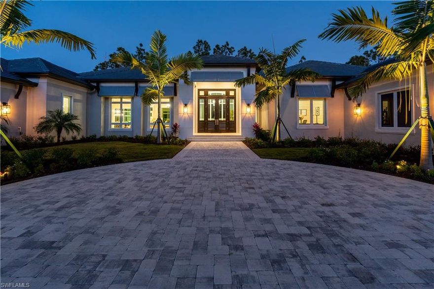 H.15692 - This nearly new (2019) coastal contemporary Seagate built home is a picture of perfection. As you enter, the beauty of nature and a private setting is immediately apparent through the large picture windows. Highlighted by magnificent ceilings, bright and sunny neutral interiors and marble flooring throughout, this home lives new and comfortably. Stunning double quartz kitchen countertops one with a 4” waterfall are the centerpiece of a spectacular kitchen/family room area. Featuring Thermador appliances, custom cabinetry and an adjacent wet bar, the kitchen is a cook’s delight. With an eastern exposure, the tremendous outdoor entertaining and lounging spaces offer an outdoor kitchen, linear fireplace, pool bath, side yard, and modern pool/spa with water features. The elegant master bedroom/bath suite with his/hers water closets plus adjacent study with entrance to the 2nd garage reflect purposeful planning for today’s lifestyle. 3 additional en-suite guest bedrooms with oak flooring plus a bonus playroom complete the thoughtful layout. 4.5 car garage spaces offer room for golf cart too. This Quail West smart home includes a Control 4 system and retractable lanai screens.