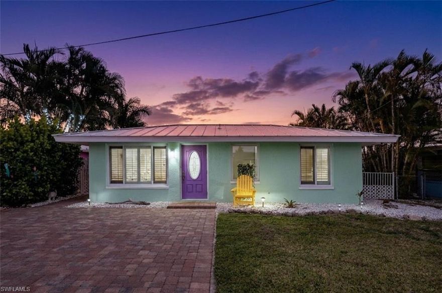 Welcome to your dream waterfront escape in Matlacha, where tropical charm meets modern convenience. This 2-bedroom, 2-bath home is a true island oasis, located just minutes from the Gulf. Whether you’re spending a family day on the water or heading out for a fishing adventure, this property offers seamless access to paradise. The home has been completely renovated and is move-in ready! Enjoy peace of mind with impact windows and stay connected with outside security cameras. The kitchen boasts stainless steel appliances, while the versatile utility room/man cave adds extra functionality and a closed in sun room that adds an additional 200+ sq ft to the home. Outdoors, this property truly shines! Take advantage of two boat lifts, 10k and 15k lbs., just recently serviced and a convenient fish cleaning station for all your Gulf catches. Relax or entertain under the remodeled tiki hut, surrounded by the privacy of a fenced backyard. This unique property is perfect for those seeking coastal living at its finest. Seller is offering 1 year home warranty! Don’t wait—make this slice of paradise your own today!