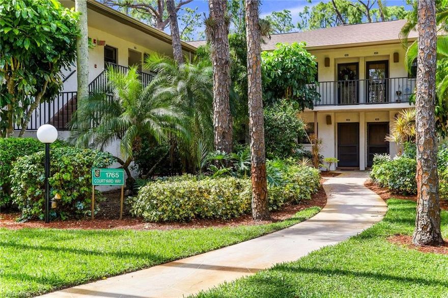 Location Location Location, minutes from Down Town Naples, and the world famous Gulf Beaches.  This one  has it all, recent renovations  to include new kitchen cabinets, quarts counters, glass tile backsplash, stainless steel appliances, pendent lighting, designer fans and light fixtures, updated bathrooms. Master bedroom & bath updates to include wood lament floors, walk in closet with built in closet racks, master shower with glass door and retiled wall, new floating cabinet with designer bowl sink. In addition, to the high quality appointments above, home owner has added new window treatments and matching curtains. This condominium has ample storage inside and out.  If it could not get any better the Hvac and water heater were replaced in 2016 and the roof was completed in 2019.