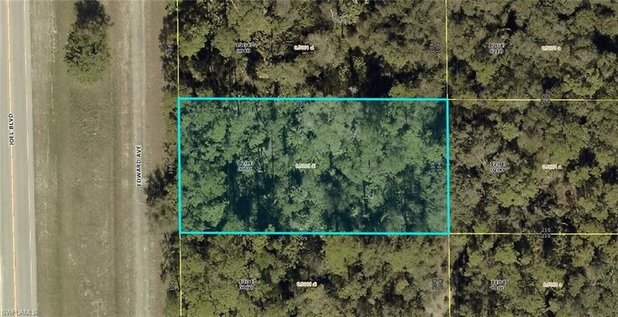 Build your dream home on this oversized residential lot located on Edward Avenue, just off Joel Boulevard in a peaceful side of Lehigh Acres. Measuring approximately 209 by 104 feet, this spacious property offers ample room for a custom home, pool, garden, or additional outdoor living space. Enjoy the privacy and flexibility of an area with fewer restrictions while still being conveniently close to major roads, schools, shopping, and dining. This growing neighborhood presents an excellent opportunity for both investors and future homeowners looking to secure land in a developing community. The lot is situated in a quiet setting with plenty of surrounding green space, making it ideal for those seeking tranquility without sacrificing accessibility. Don’t miss the chance to own a large piece of land with strong potential for appreciation in one of Southwest Florida’s expanding areas. Act now to secure your investment.