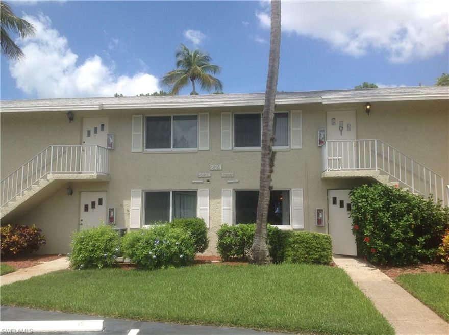 Sold As-Is. Nice newer appliances. Furniture can stay. 2 bed/2 bath. HOA Fee includes year round golf and tennis. Can be rented up to 12 times/year for minimum of 30 days. Great location minutes to 5th Ave, beaches, downtown Naples, and NCH. Glades Golf & Country Club is a very welcoming bundled golf community with 2-18 hole courses. Loaded with amenities and activities. Nice investor unit needs a little TLC. Easy to show.