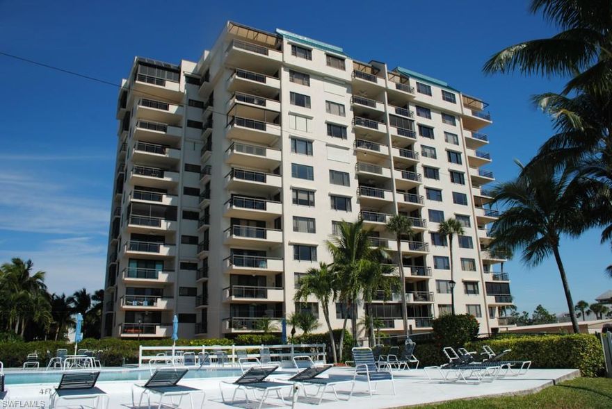 Just imagine..... sitting on your couch, watching dolphins play, osprey and pelicans flying by your balcony. The coffee is done , so you grab a cup and sit out on the balcony to watch the gorgeous sunrise and charter boats leaving on their daily fishing trips. This, yes, this could all be yours for under $330,000 and with some brand new appliances installed. Well maintained unit on the 9th floor with spectacular views , 2 bedrooms , 2 baths , laundry in residence and comes turn - key furnished ready to move into. This location is second to none, you are within a short walk to the beautiful white sand beaches, aqua green waters of the Gulf of Mexico and a multitude of fine restaurants, shopping and lounges to indulge in . The airport , theaters , outlet malls, ice hockey,Red Sox and Minnesota Twins training camps are within a 25 to 30 minute ride. With all that snow up north....... are you packed yet???? Check out the virtual tour , at lease you'll feel warm for about 5 minutes. Call  now for your private viewing, this is a deal !!!