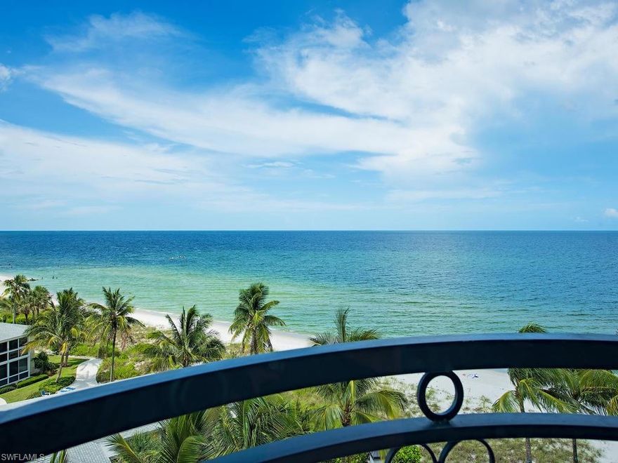 C.14164 Completely re-mastered beachfront residence with breathtaking Gulf views. Extensively updated and remodeled throughout, this rarely available Sancerre unit was taken down to the studs and enhanced with over $1m in upgrades. Shows like new. Expansive four bedroom, four bath floorplan featuring a grand living room with fireplace, dining room with floor to ceiling sliding doors leading to balcony, bright family room and custom gourmet kitchen with Busby cabinetry, rare Taj Mahal granite, Wolf & Sub Zero appliances; all overlooking the water. Elegant Master Suite plus three additional generously sized guest suites with terrace. Decorator furniture package negotiable. Sancerre is an intimate building of just 23 residences in prime location south of Doctor's Pass. Five star amenities include incredible concierge services, gated entrance, secured lobby, resort pool, fitness, guest suites and more.  One of only a few beachfront buildings on the south end of Gulf Shore Blvd. that is pet friendly. Naples luxury living at its best!