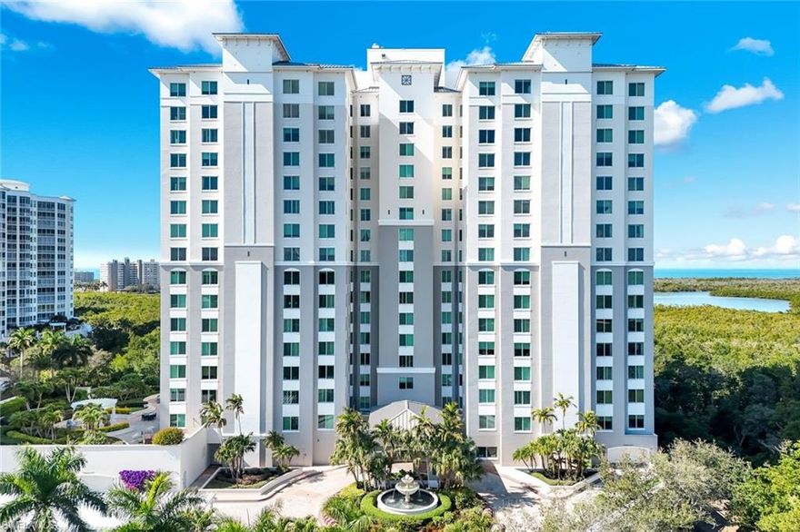 Beautiful Gulf and Bay views await you as you step into this beautifully appointed and recently renovated 3 bedroom plus Den, 3 bath condo. This unit offers an open and relaxed floor plan that is perfect for entertaining and offers eye catching views from the kitchen, great room and lanai. The gourmet kitchen features a breakfast bar, quartz counters and stainless appliances. Split bedrooms for privacy. The Grande Geneva includes it own pool, sun lounge seating and barbecue areas. Available for transfer with this unit is the highly sought-after FLORIDIAN CLUB membership, offering access to a private beach club on the award winning Vanderbilt Beach. The Dunes residents enjoy resort living in an amenity rich gated community, including the award-winning Club at The Dunes, the hub of Dunes activities. Club amenities include a spacious resort pool and tiki bar, fine dining restaurant, indoor/outdoor bar, world-class fitness center with a staffed tennis facility and new pickleball courts. Located within a short drive are the vibrant local attractions at The Mercato shopping center with restaurants, bars, lounges, shopping, movie theater and more. This is your opportunity to own one of the most sought after floor plans in the Premier 5 Star Resort Community of The Dunes! The Dunes is Pet Friendly!