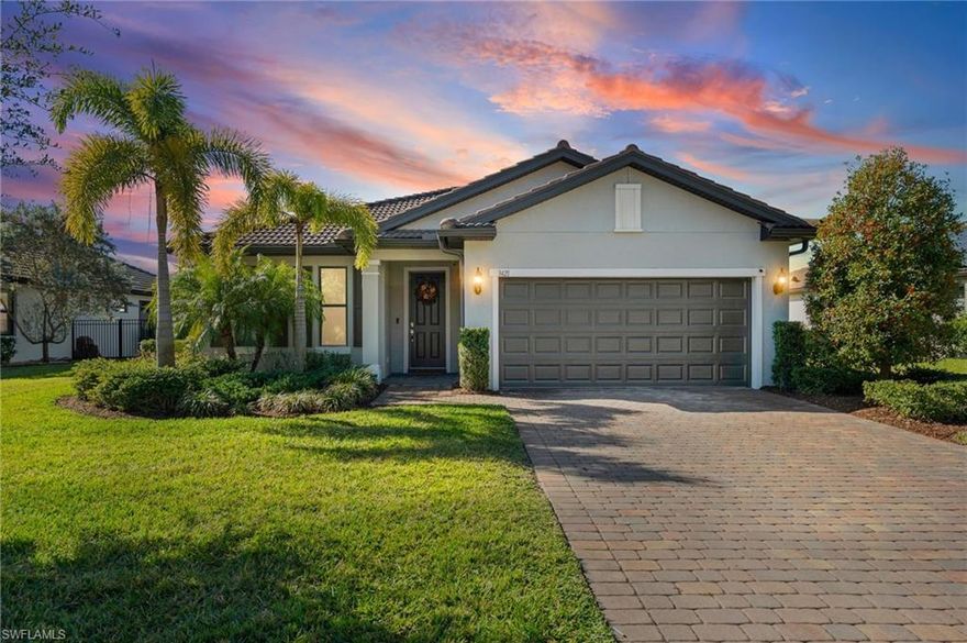 Discover effortless luxury in this rare, discontinued Pulte Canopy model—a pristine 2021-built home offering 1,972 sq ft of sophisticated, move in ready living on an oversized 65ft wide waterfront lot in the prestigious gated community of Hampton Lakes at River Hall. This impeccably maintained 3 bedroom plus oversized den, 2 bath residence masterfully blends contemporary elegance, smart home innovation, and thoughtful Florida upgrades, making it the perfect choice for discerning buyers seeking full time comfort or a stylish seasonal retreat.
From the moment you step inside, the home exudes refinement with soaring 8 foot interior doors, rounded drywall corners, upgraded 5.25” baseboards, and beautiful diagonal tile flooring that sets a polished tone throughout. Just off the foyer, an extra large bonus room/den with double entry doors, coffered ceiling, crown molding, and Ethernet wiring awaits—ideal as a private home office, media room, or flexible fourth bedroom.
The heart of the home is a chef inspired kitchen featuring 42” cabinetry with convenient roll out shelves, sleek granite countertops, and a generous center island that seamlessly overlooks the expansive family room perfect for everyday living and effortless entertaining. The family room impresses with a tray ceiling, crown molding, and sliding doors that frame breathtaking water views and open to the serene backyard oasis.
The owner's suite serves as a private sanctuary, highlighted by a coffered ceiling and a luxurious ensuite bath boasting granite countertops, comfort height vanity, an enlarged walk in shower with tile to the ceiling, and frameless heavy glass enclosure. To maximize storage space, one of the guest bedrooms has a walk in closet, while the well appointed second bath features a comfort height vanity and full tile tub/shower surround.
This home is loaded with peace of mind features and recent enhancements, including hurricane shutters, Taexx in-wall pest control system, central vacuum, whole house water system with reverse osmosis at the kitchen sink, fresh interior paint (including the garage), new bedroom carpeting with upgraded padding, a new keypad front door lock, and Ring video doorbell (both added December 2025). The comprehensive smart-home package includes wireless access points, voice-controlled thermostat, garage door opener, smart lock, and exterior cameras—all controllable via app or voice.
Professionally maintained landscaping and lawn care ensure the expansive waterfront lot remains pristine year round. With its rare floor plan, extensive upgrades, flexible layout, and unbeatable serene water views, this exceptional property delivers the ultimate in turnkey, upscale Florida living in one of River Hall's most coveted neighborhoods. Don't miss this opportunity schedule your private showing today!