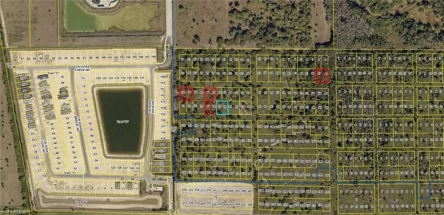 Multiple 2-lot parcels for investment only. There are no roads or utilities at this time.  Each parcel contains 2-lots that total .25 and .27 acres. Some are corner lots, some are contiguous. Owner wishes to sell them all together, not separately. Refer to the map for location of each.
This area is booming!  Caloosa Cove (quality Centex - Pulte Homes) is to the west of Evelyn Terrace, the new LaBelle High School is under construction on the east side, and Walmart is on the NW side.  This subdivision (platted in 1923) is along Helm Road, an east-west connector road between State Road 80 and State Road 29.  More residential is poised to be annexed into the City of LaBelle on the north side, adjacent to Walmart.