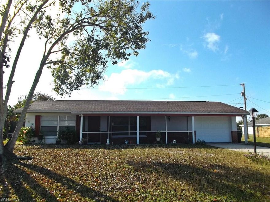 This affordable 2 bedroom, 2 bath would be a great starter home or seasonal residence.  Catch the breeze on the screened front porch or the rear lanai. Central water and sewer, 1 car garage, and easy central location.