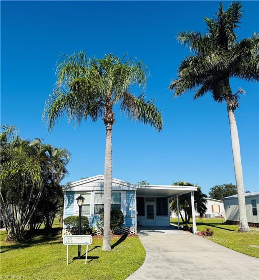 Manufactured home located in a Fabulous 55+ community in the heart of Southwest Florida! Property offers 2 beds & 1.5 baths separated for privacy, living room, full sized kitchen with dining area, & Florida Room with storage/work room. Roof replaced in 2016 and many windows replaced! Interior flooring updated!  Cash purchase includes a Co-Op ownership share in Bonita St. James Village. Monthly HOA of just $95! Where else is paradise so affordable?! HOA fee covers a community pool, spa, community center, trash, lawn maintenance (inc mowing, edging, (2) tree maintenance) roads, fenced storage area and other common expenses. Minutes to dining, post office, Bonita Beach and shopping. Come and experience the climate, history, culture and nature of paradise! Restrictions require one resident must be age 55 or above, the other may be age 45 or above. 118 homesites, approximately 1/3 occupied fulltime. Leasing w/restrictions. Pets w/restrictions. On-site management.