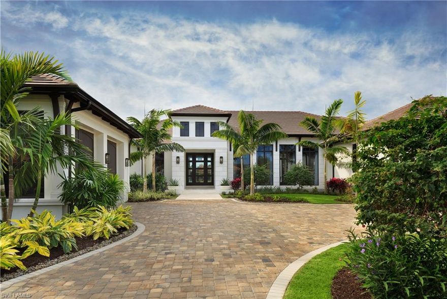 Full Golf or Sports Membership included, valued up to 90K. Gulfshore's Dorado model features an interior by Lusia "Lou" Shafran, principal designer and CEO at Pacifica Interior Design in Naples. With 6,336 square feet under air, this one-story floor plan includes an entry foyer and parlor, a great room that opens to a covered terrace and flows into a dining area and double-island kitchen, an outdoor living area with a dining space; and a summer kitchen with an island bar, pool and spa. The Dorado model also offers four bedrooms, including a VIP suite, four bathrooms, plus a powder bath and cabana bath off the outdoor living area, and a four-car garage. In addition to built-in cabinets, tray ceilings, surround sound wiring, custom mirrors and a security system, amenities include red and white wine cellars, morning room with a built-in coffee bar, and a library.