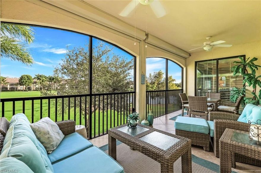 GOLF INCLUDED WITH THIS END UNIT COACH HOME!  Fabulous eastern-exposure corner coach home with views of the 9th fairway in Bonita National Golf & Country Club. This impeccably maintained residence includes an oversized garage with space for two cars plus a golf cart, a rare and highly desirable feature. WALKING DISTANCE TO THE TENNIS COURTS and all the LIFESTYLE amenities.

The open, light-filled floor plan is finished in neutral tones and showcases diagonal tile flooring throughout all living areas and the lanai, crown molding throughout, custom plantation shutters, custom window panel treatments, ceiling fans, and Kevlar hurricane protection on the lanai, allowing visibility while enjoying the beautiful golf course views.

The kitchen features granite countertops, stainless steel appliances, and a breakfast bar that flows seamlessly into the breakfast room area, ideal for everyday living and entertaining. A custom wine bar enhances the dining space. The primary suite is spacious with 2 separate walk-in closets. The primary bathroom offers dual vanities, soaking tub and shower.  Two guest bedrooms are designed to create a private en-suite retreat with a door for your private space and the guest room featuring an oversized closet with both rooms enjoying sunset views. Lovingly maintained and move-in ready, reflecting true PRIDE of ownership. 

A charming courtyard entry with a custom sitting area welcomes you home. Located in a quiet section of the community and walking distance to the stunning clubhouse and amenities, this BUNDLED golf coach home includes GOLF and access to Bonita National’s amenity-rich, highly social lifestyle, featuring a championship golf course, stunning clubhouse and resort-style pool, fitness center, spa, dining, bocce ball, and pickleball courts coming soon. GOLF-CART friendly living adds to the relaxed, resort-style lifestyle, offering an easy and enjoyable way to get around the community.  

This condo location offers a direct drive to the Gulf’s white-sand beaches, convenient access to RSW International Airport, and the perfect blend of country club living, convenience, and total comfort. Ideally situated in Bonita Springs with close proximity to the NEW MIDTOWN of Bonita Springs a 68 acre mixed use pedestrian friendly community coming soon.  Enjoy the new HUB for shopping, dining and fun lively living.