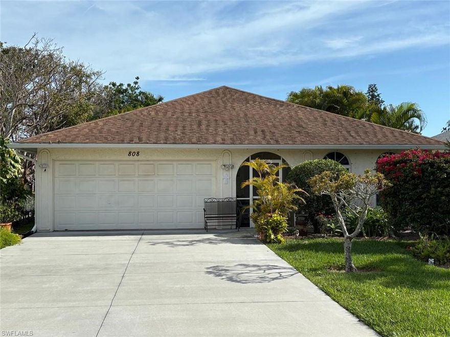 Motivated seller: If a buyer presents a full-price offer, the seller is willing to contribute $10,000 toward the buyer’s closing costs. Charming 3BR/2BA single-family home in desirable Naples Park. Bright open floor plan with tile flooring throughout and abundant natural light. Kitchen offers ample cabinet and counter space and overlooks the main living area, ideal for everyday living and entertaining. Spacious primary suite with private bath, plus two additional bedrooms perfect for guests, family, or home office use. Additional features include two-car garage and central A/C and heat for year-round comfort. Large backyard with room for a small pool and covered lanai, perfect for outdoor enjoyment. No HOA, offering flexibility for personal use, seasonal living, or investment. Prime location west of US-41, just minutes to beaches, shopping, dining, and entertainment. Excellent opportunity in a highly sought-after Naples location.