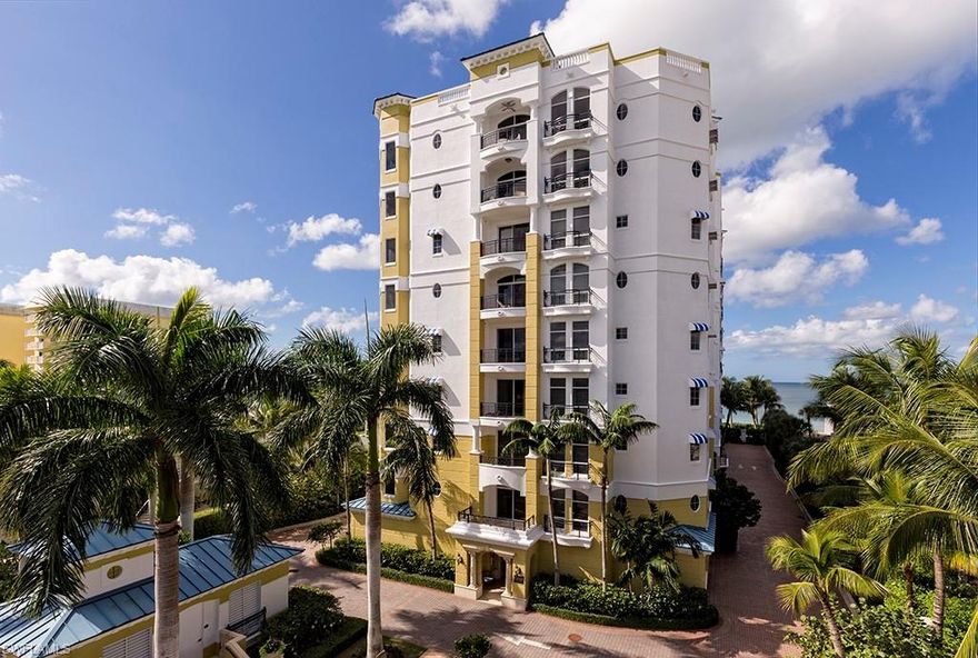 Sancerre is considered by many to be the ideal choice in luxury beachfront living! Sophisticated, elegant, yet marvelously comfortable, this condominium lives like a home, while allowing owners to enjoy the ease of condominium living as enhanced by world-class amenities and the impressive concierge services provided by the exemplary staff serving the residents of Sancerre. Exiting the elevator, to the private foyer, one is engaged by the panoramic, light-filled living room, dining area, and adjacent south facing terrace. The well-appointed kitchen effortlessly accommodates both the casual dining space and the cozy family room. Life-style is further enhanced by the beautiful built-in bookshelves and a custom entertainment center. Four substantial bedrooms, each with an en-suite bathroom, provide luxurious accommodations for family and guests. Located south of Doctor's Pass, Sancerre's proximity to downtown and all that Naples has to offer makes Sancerre a most sought-after address.