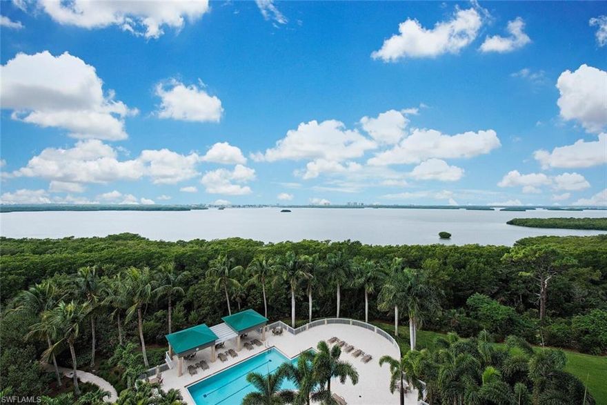 C11720 - Beautiful updated 4 bedroom + study, 4 bath residence with sensational views over the Gulf of Mexico and Estero Bay. All Viking kitchen with extensive cabinetry in kitchen and adjacent pantry. Amazing owner’s suite with 2 walk-in custom closets and oversized bath. Private study with all built-in custom cabinetry. Guest wing with 2 more ensuite bedrooms. Lovely family room open to kitchen, plus formal living and dining rooms perfect for entertaining.