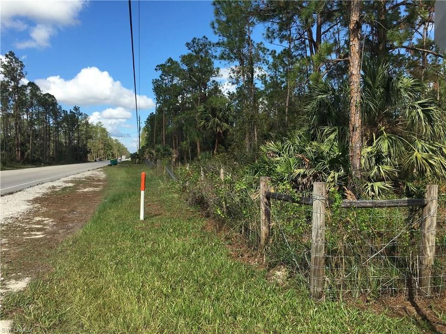 2 side-by-side lots being sold together only.  Corner Everglades Blvd lot being sold with bordering 1.17 acre lot.  Bordering lot is 1.17 acres, PID 40932080006 listed for 35K.  Totaling 2.81 acres for 79.9K.  This is a great opportunity to own side-by-side lots on Everglades Blvd.  No environmental survey.  Photos with this listing are of both lots.  Exceptional view of sparse pine and palm.  Certainly top notch!