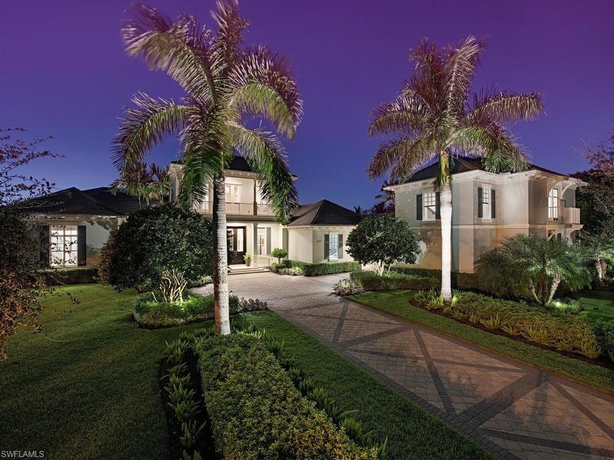 Immediate Golf Membership Available ! Designed by Stofft Cooney Architects this stunning home features 5 ensuite bedrooms, study, outstanding outdoor living areas & a 4-car garage. Offering an open, great room floor plan that features automated 10’ sliding glass doors which disappear into the wall offering unobstructed, westerly vistas of the Palm course & exquisite sunsets. Beautiful wood flooring, tasteful crown molding, 12” baseboards, bar with upper cabinets and 2 U-line wine coolers. The gourmet kitchen features white Luxor cabinetry, Wolfe range, wall oven plus steam oven, microwave, Fisher Paykel dishwasher drawers, Sub-Zero refrigerator & freezer, beverage drawers, massive island, & walk–in pantry. The master bedroom is spacious with a beautifully detailed master bath which features his & her water closets. Magnificent outdoor living room & kitchen with tongue & groove ceiling & charcoal egg grill. Wonderful infinity- edge pool capitalizes on the expansive water views to the West overlooking the spectacular 6th hole. This home represents the newest home available in Grey Oaks proper with the most current design elements & finishes on one of the best lots in Grey Oaks.