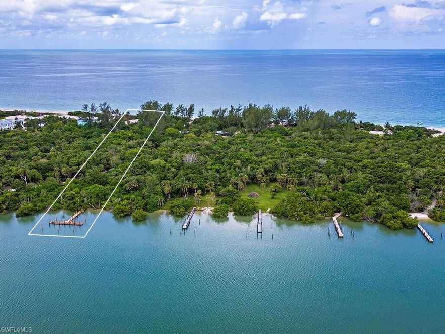 This offering is part of a rare COLLECTION OF THREE CONTIGUOUS LOTS (each available separately) on Keewaydin Island PLUS a highly-treasured and rarely available Cutlass Cove Boathouse (also, available separately) — representing an extraordinary opportunity for expanded development or land banking on one of Southwest Florida’s most sought-after barrier islands.  Encompassing approximately 2.65 acres, 111' of resplendent beach frontage, as well as a dock already in place, access by boat is easy and convenient, yet the sense of seclusion remains untouched, making it perfect for those who value tranquility, natural surroundings, and a lifestyle defined by privacy and escape.