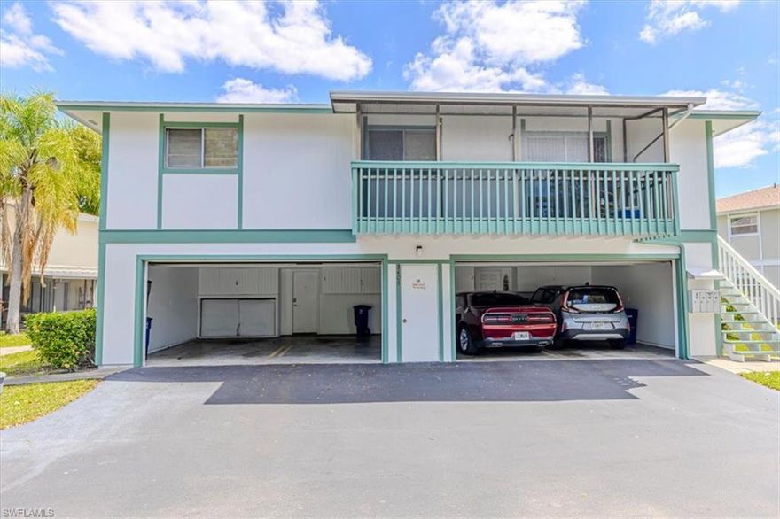 Welcome to Provincetown, an ideally located community in the heart of Fort Myers, just minutes from shopping, dining, and everyday conveniences. Situated less than a mile from the popular Bell Tower Shops, you’ll love having restaurants, grocery stores, and entertainment right at your fingertips. This two-bedroom, 1.5-bath condo offers a functional layout with great potential for customization. The first floor features a spacious kitchen with a pass-through to the living area, creating an open and connected feel, along with a convenient half bath and in-unit washer and dryer. Direct access from the covered garage parking adds everyday ease. Upstairs, you’ll find two bedrooms and a full bath, offering a private retreat from the main living space. The Provincetown community is known for its amenities and value, featuring two large heated pools, pickleball, tennis, and shuffleboard, all with low HOA fees. Whether you’re a full-time resident, seasonal resident, or investor looking for your next opportunity, this condo presents a chance to create your ideal space in a prime location.