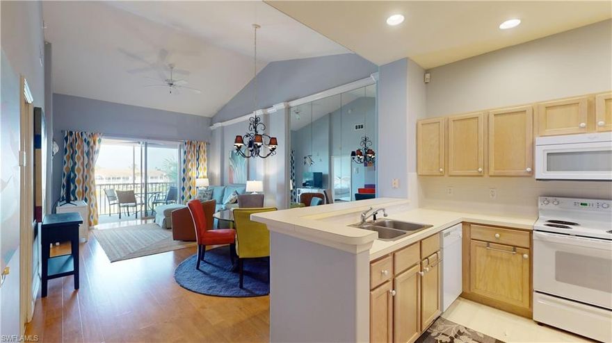 Beautiful 2 bed/2 bath "Stratford" golf condo overlooks the golf course and lake. Lovely top floor condo features decorative moldings in the guest bedroom, high vaulted ceilings and was freshly painted throughout in 2019. Dining and living rooms have decorative moldings, mirrors and laminate flooring. Both bedrooms have 2019 Newer carpet. Kitchen features a breakfast area and pull-out drawers in the kitchen cabinets. Wake up to beautiful sunrises from your screened in lanai. Golf membership included annual fees apply. A very large storage closet is included just outside the unit and has a designated covered parking spot. 2016 A/C Carrier with line set. The Lexington community offers all the features of an active lifestyle with the 18-hole championship golf course, 12 lighted tennis courts with designated pickleball courts, 6 heated swimming pools, a fitness center with onsite group classes, lending library, tiki bar/restaurant, beach area, clubhouse restaurant, 3 bocce courts; onsite coffee shop. You will be wowed by the beautifully maintained grounds and appreciate the onsite 24 hr security. The community also offers special events like Music Monday at the Island Club, Bingo at the Clubhouse and an abundance of clubs to join depending on your interests. Offered furnished so you can move right in and start enjoying the fabulous Lexington lifestyle! Just minutes from the beaches, RSW Airport, shopping, dining, and hospitals. Don’t forget to look at the virtual tour--either play it or click to walk-through each room.