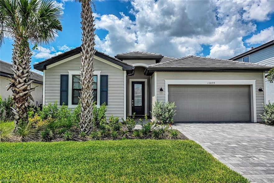 This Trevi model is located on the lake in the gated community of Timber Creek in Fort Myers w/ approximately 2,032 square feet of living area, has 2 car garage, 4 bedrooms (1 bedroom is an owner’s suite with an adjoining bathroom), open-concept design, a split floor plan & EXTENDED paved and screened in lanai. This home features ceramic tile flooring throughout, granite countertops in the kitchen & stainless-steel appliances, spacious master bedroom w/ dual walk-in closets, dual sinks w/ beautiful granite counter tops and a large walk-in shower and an extended lanai with pavers. Timber Creek offers 24-hour security and a wealth of resort amenities, including a clubhouse, resort-style pool, state-of-the-art fitness center, sauna, arcade, splash pad, and both indoor and outdoor dining, all just minutes from JetBlue Park and RSW airport. Designed for versatile living, this Trevi model balances everyday comfort with a desired community lifestyle at its best.