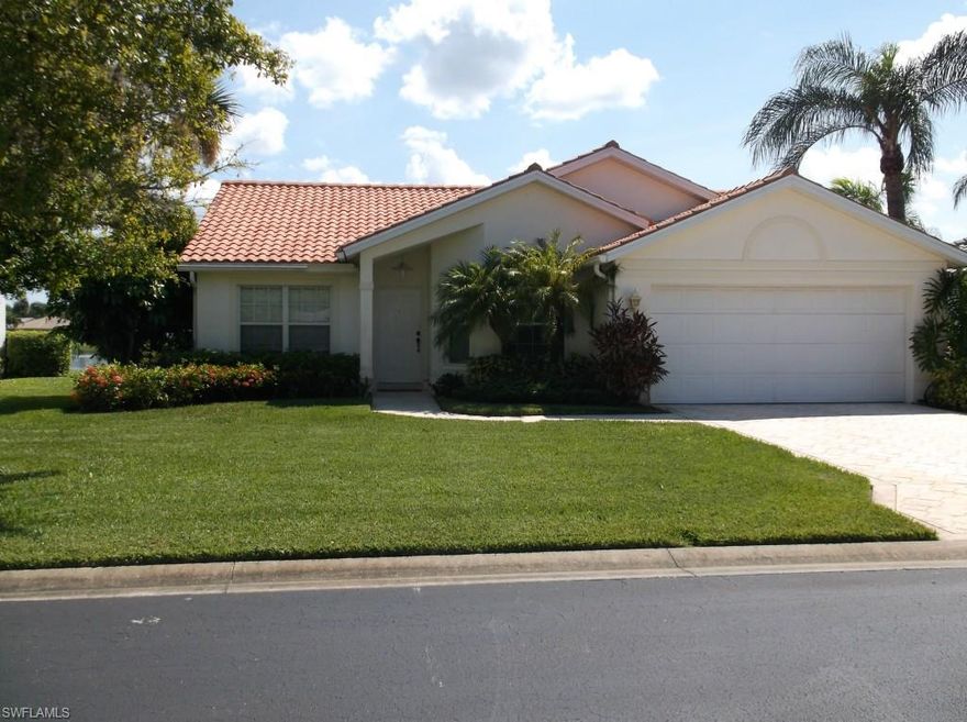 Beautiful Lake views from this 3 bedroom 2 bath home in well established Daniels Pkwy community. Home features vaulted ceilings, newer stainless steel appliances and  newer A/C. Low HOA's. Centrally located to shopping, restaurants, hospital, 2 spring training stadiums, beaches, 1-75 and the airport. Excellent Location! Great Value! Don't miss this one.