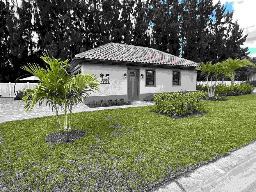 This is GREAT Find! A Super-Sized Motorcoach Lot (70' X 110') with a Turn-Key Coach Cabana. WOW!! The extra-large paver pad allows for entertainment space, storage of your stacker trailer if painted to match your motorcoach, and/or room for all your vehicles/toys. The high-end and impeccably decorated coach cabana will give you that Luxury Home feel!! The attention to detail can't be missed; from the impressive appliances with fancy ice, to back-lit tray ceilings, floating shelves, double sinks in the bathroom, well appointed laundry area, and larger A/C unit will provide all the creature comforts. This beautifully landscaped RV Lot could be your very own Piece of Paradise. Having the Australian Pines in your backyard offers you privacy, shade, and a peaceful environment day and night. Being located within Golden Palms Luxury Motorcoach Resort you will enjoy access to a stunning clubhouse, catering kitchen, outdoor grills, saltwater pool, hot tub, sauna, and gym. There are plenty of activities for everyone and every interest including pickleball, cornhole, fishing pier, kayaks, paddleboats, darts, poker, board games, books, puzzles, 1 acre dog park, and outdoor wood burning firepit. The resort is located on 54 acres with a 22 acre lake for catch and release fishing. You will be surrounded by nature, yet only a short drive away from restaurants, shopping, parks, golf, airport, Baseball Spring Training Stadiums, and SWFL Beaches. The Resort is a fabulous place for your Class A or Super C Motorcoach for the "Winter Season" or as a "Home" base.