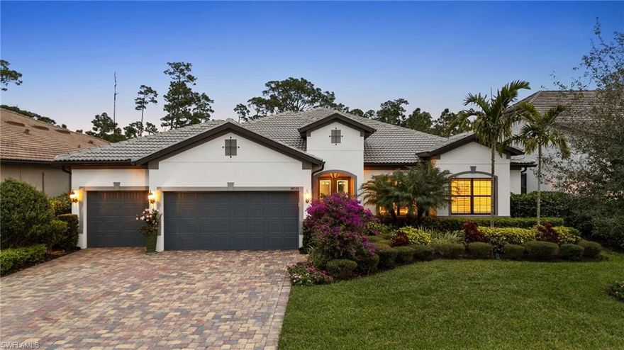 Anchored in privacy w/ a serene tropical setting in back & peaceful nature preserve in front, this Clubview floorplan exhibits sophisticated elegance, making entertaining a breeze as the spacious great room, gourmet kitchen, & formal cafe open through zero-corner sliders to an expansive covered lanai & new outdoor kitchen. The tranquil lanai extends well into the private backyard w/ a custom heated, saltwater pool/spa with a sun shelf for total relaxation. Inside is a grand owner’s suite w/ an exquisite en-suite bathroom & walk-in closets, 3 more bedrooms, a den w/ french doors, & 2 more full bathrooms. The laundry/flex space features upper & lower cabinets all around & surrounding a center island... imagine the possibilities. Let's not forget the oversized 3-car garage w/ 4’ extended depth & epoxy flooring. With a light & bright airiness, along with new modern lighting, impact windows & sliders, and plantation shutters throughout, this home is sure to impress. Residents of CS enjoy low HOA fees, no CDD, Captain’s Club restaurant, clubhouse, zero-edge pool, spa, 24/7 cutting-edge fitness center, tennis, bocce, pickleball, kayak/canoe launch, non-gas boating, a 240-acre lake & more.