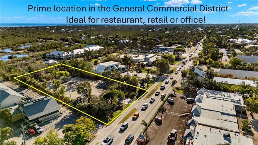 This is your opportunity to own a high-visibility commercial lot in the heart of Sanibel. Located along the island’s main thoroughfare in the General Commercial (GC) district, this property offers exceptional exposure and strong traffic counts, making it an ideal site for a restaurant, retail space, or professional office.
Formerly home to beloved local favorite Sweet Melissa’s Café, this site presents an exciting opportunity to bring new life to a well-known business location. For buyers with a restaurant vision, there is an option to obtain existing design plans, helping save significant time and expense in the redevelopment process.
With frontage along the island’s walking and biking path and constant visibility to both incoming and outgoing traffic, this property delivers outstanding exposure for any business or investment. Centrally positioned in a pedestrian-friendly setting near shops, hotels, and island amenities, it offers an exceptional location for entrepreneurs and investors ready to make their mark on Sanibel’s commercial landscape.
Don’t miss this rare opportunity to invest in one of Southwest Florida’s most sought-after island destinations.