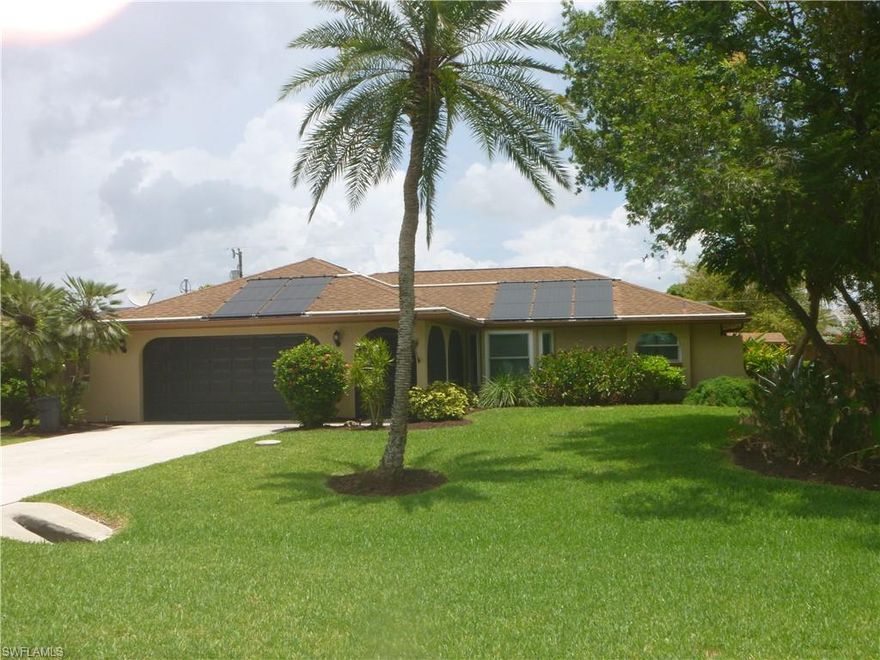 Spacious two bedroom, two bath pool home located in the peaceful setting of Country Club Estates. Pocket sliding doors open to the pool area and lanai with lots of covered and open space. The home has ceramic tile throughout, cathedral ceiling, the kitchen has an updated ceiling, breakfast bar and dining room, impact windows installed 2018 and new solar pool heating panels installed in 2019. The master bedroom offers a nice walk in closet and master bath. Separate inside laundry room and oversized 2 car garage. The garage also has a pull down screen door for lots of airflow. The yard is fenced for privacy and includes a Tuff Shed surrounded with a beautiful spacious outdoor patio area. Quiet neighborhood with city water and sewer is the perfect place to call home.