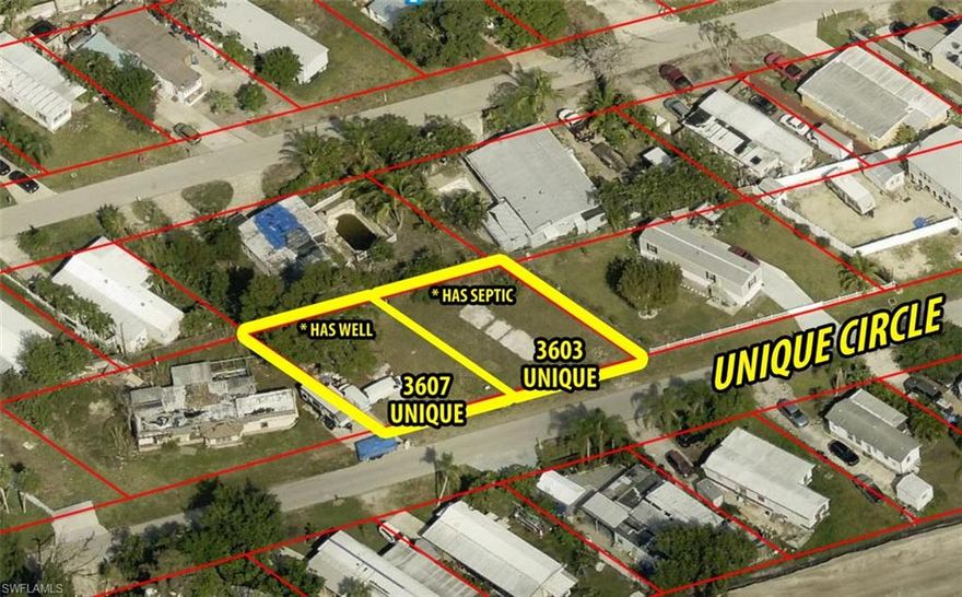 Double mobile home lot available for sale in Sheltering Pines. Property is cleared and includes septic and well. This unique community, aptly named, is situated in the heart of San Carlos Park, just off Tamiami Trail. It is one looping street of mobile home sites with no HOA fees or restrictions. You own the land, which has very low taxes. This is an excellent opportunity to establish a home South Ft. Myers at a very affordable price! Seller will also sell lots individually.