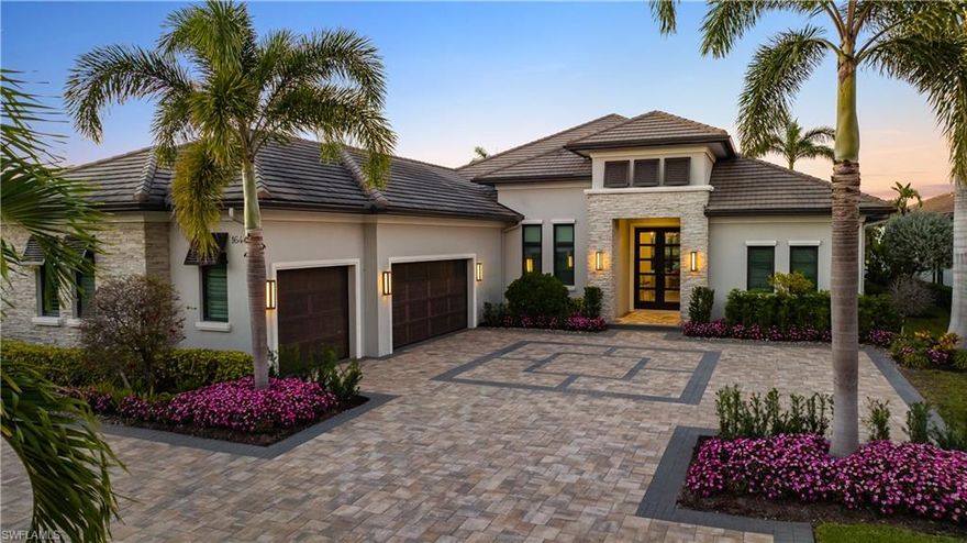 Imagine spending leisurely afternoons sipping your favorite beverage while admiring fairway and clubhouse views from your screened-in pool and spa! Enviably set in the sought-after Talis Park community, this immaculate masterpiece by Fox Custom Homes offers a 4-bedroom, 5-bath layout. An exquisitely designed interior has decadent lighting and soaring ceilings across the open-concept main gathering areas. In the living room, glass doors slide open to a covered patio with a built-in BBQ and fireplace-warmed seating area. Stainless steel appliances, plenty of cabinetry, and an island with seating equip you in the modern kitchen. Among the comfortable bedrooms, ultimate relaxation awaits you in the gorgeous primary suite, adjoined by an elegant 5-piece ensuite. Bonus features include laundry and mudrooms with built-ins, plus an attached 3-car garage. Avid golfers will love the highly ranked Greg Norman and Pete Dye-designed course, on track for complete renovation by 2023. Enjoy access to community amenities, including sports courts, state-of-the-art fitness centers, a dog park, walking trails, dining, and more. Here's your chance to indulge in resort living, so come for a tour!