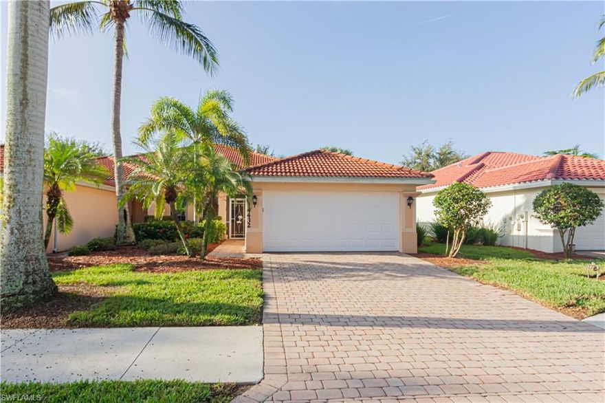 Tranquil Long, Lake View with southern exposure is the setting for this 3 Bedroom, 2 Bath home in the gated community of Reflection Lakes.  This home features a generous eat in kitchen w/pantry, Breakfast bar overlooking the spacious living/dining room, custom screened entryway, split bedrooms for maximum privacy and a 2 car garage.  The Master bedroom features a walk-in closet and sliding glass door leading to an ample screened lanai to enjoy the serene lake view.  The Master bath boasts dual sinks, comfort height vanity, shower and linen closet.  Enjoy low HOA fees that include irrigation water and lawn/land maintenance.  Conveniently located and close to shopping and restaurants.