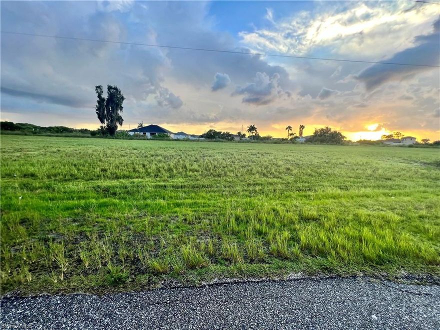 Very nice southwestern rear exposure lot on a good sized canal in a fast developing area.