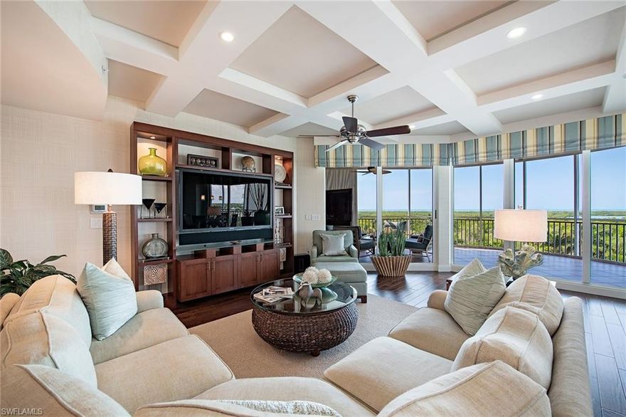 Prepare to be impressed when you step out of your private elevator into this fabulous designer-furnished residence. This 3,963-square-foot home has three bedrooms plus a den, four baths and is spectacular in every way. The designer kitchen includes granite countertops, Snaidero Italian cabinetry, Wolf five-burner gas cooktop, oven and microwave, Sub-Zero refrigerator and generous countertops with a center-island workspace. The kitchen opens to an expansive family room and balcony area overlooking the Gulf of Mexico, Yacht Harbor and Wiggins Pass. Interior features include marble and wood-plank flooring, a Lutron lighting system, Sonos sound system with DirectTV and Hotwire. The guest bedrooms provide privacy for family and guests. The master bedroom suite with its luxurious spa-like master bath will impress the most discerning buyer. Enjoy the privacy of the home office retreat that can also be used as an extra bedroom. Aqua at Pelican Isle Yacht Club is an amenity-rich lifestyle and includes a fitness center, theater, social rooms, virtual golf simulator, putting green, private marina and a 24-hour concierge service. Pet-friendly.