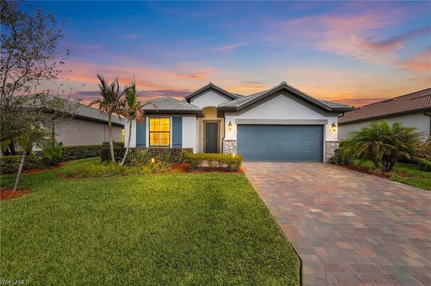 Step into this practically new luxury home in the prestigious River Hall Country Club, where elegance and modern comfort welcome you from the moment you arrive. Nestled within the picturesque, gated community of River Hall, this beautifully maintained 3 bedroom, 2 bath residence offers the perfect blend of luxury, privacy, and resort style living. Enjoy a peaceful wooded preserve backdrop, providing exceptional privacy and a serene natural setting. The open concept floor plan is ideal for entertaining, featuring a spacious kitchen with a large center island, abundant cabinetry, and a dedicated coffee or beverage bar for added storage and convenience. The family room boasts expansive sliding glass doors that lead to a private oversized lanai, seamlessly blending indoor and outdoor living spaces. Spanning over 1,500 acres, River Hall showcases lush landscapes, scenic lakes, nature preserves, and interconnected sidewalks throughout the community. Unlike new construction, this home is move in ready with no waiting period and no unexpected upgrade costs so you can skip the 6 to 9 month build time and start enjoying immediately. Residents have access to exceptional amenities, including an 18 hole Davis Love III Championship Golf Course, a resort style clubhouse with fitness center, swimming pool, sport courts, a clubhouse restaurant, and a separate outdoor bunker bar overlooking the golf course with its own private pool. Offered fully furnished, this home presents a rare opportunity to embrace the ultimate Southwest Florida lifestyle where every day feels like a vacation.