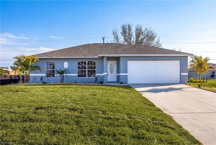 Nestled in NW Cape Coral, this beautifully refreshed 3-bedroom, 2-bathroom pool home offers a perfect blend of modern style and comfortable living. Newly renovated interiors showcase sleek quartz countertops and durable engineered vinyl flooring, all anchored by an open floor plan that creates an airy, inviting flow from room to room. The split bedroom layout provides added privacy for family and guests, while the bright, south-facing rear exposure fills living spaces with natural light throughout the day. Outside, the sparkling pool invites year-round Florida entertaining and relaxation, completing a home that combines contemporary finishes with timeless Florida charm. Ready to enjoy the easy-living lifestyle you’ve been seeking.